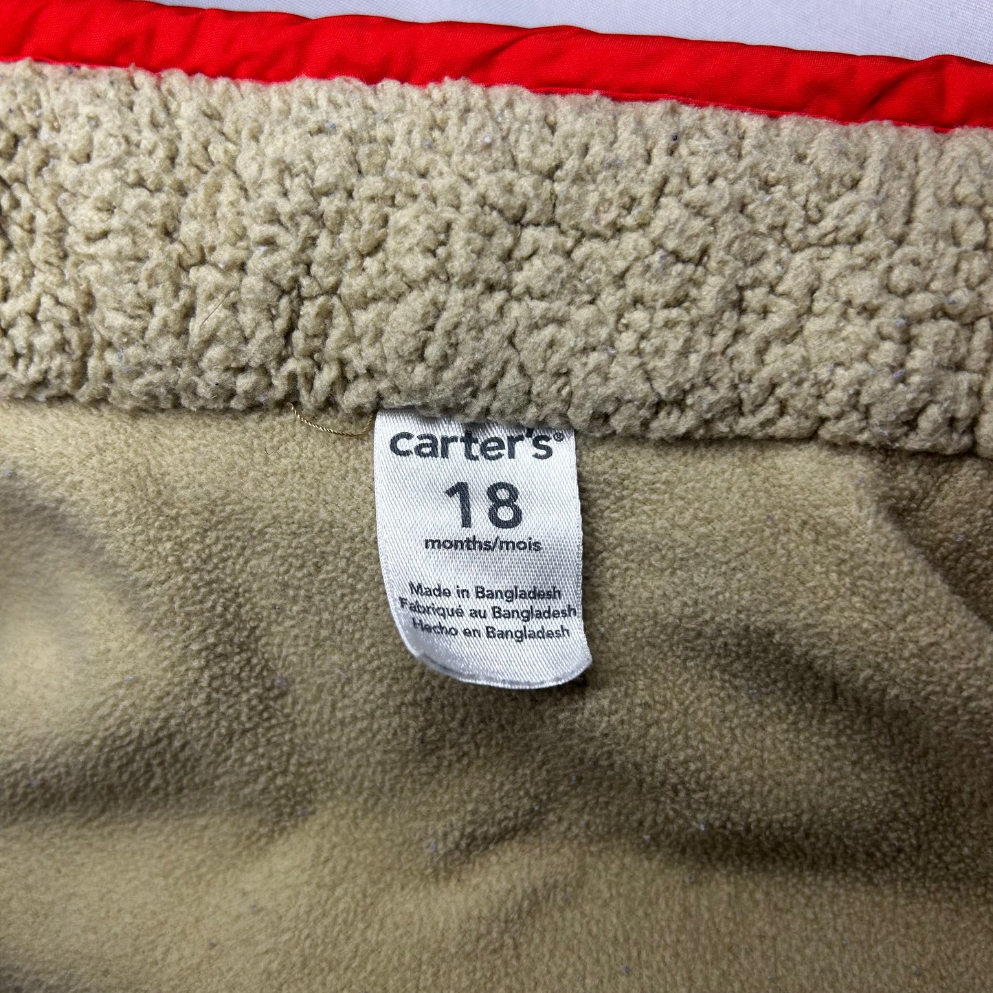 Carters orange fleece vest