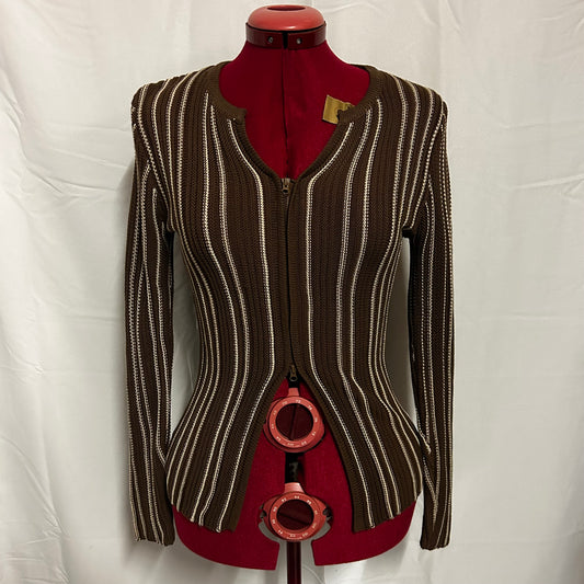 Y2K double zip sweater