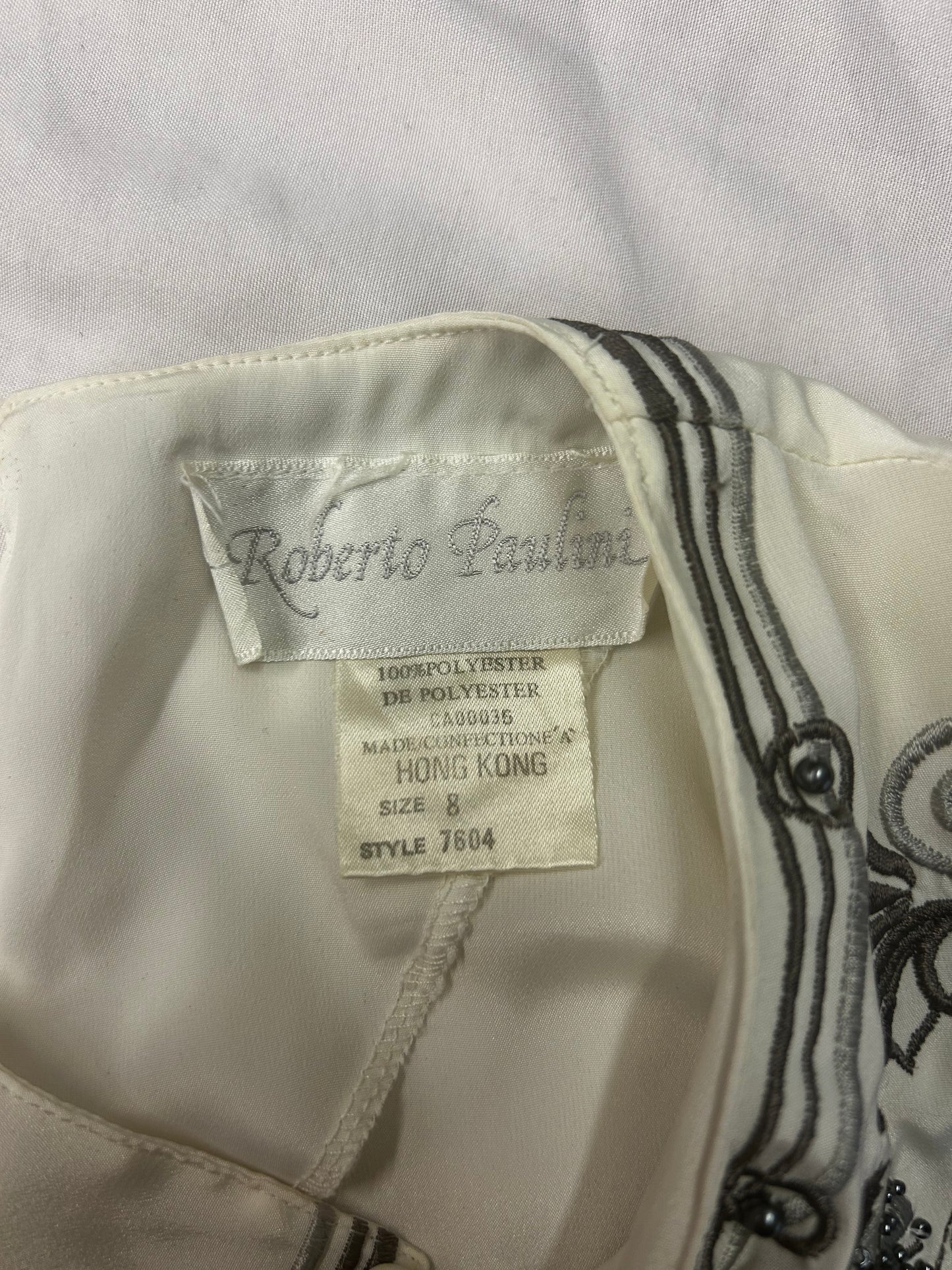 Vintage white dressy top with embroidery