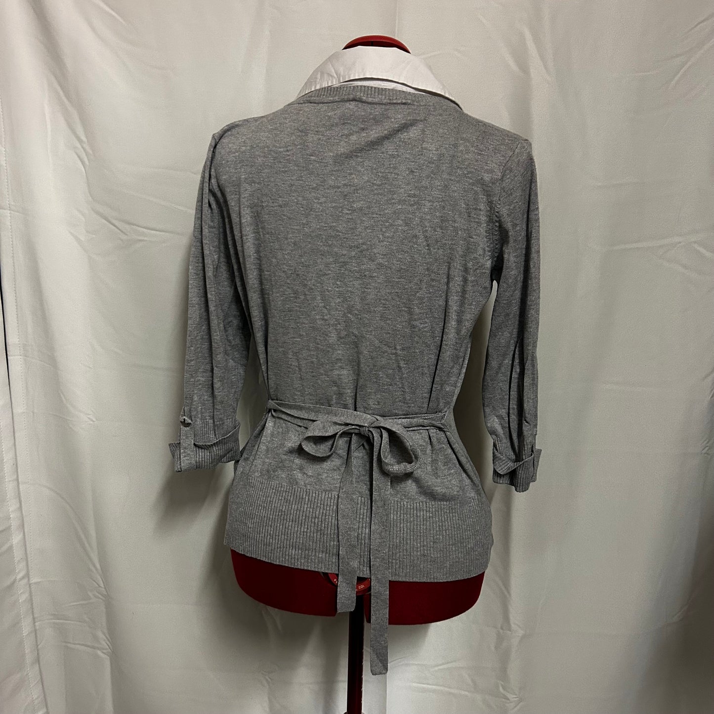 Grey top with blouse collar
