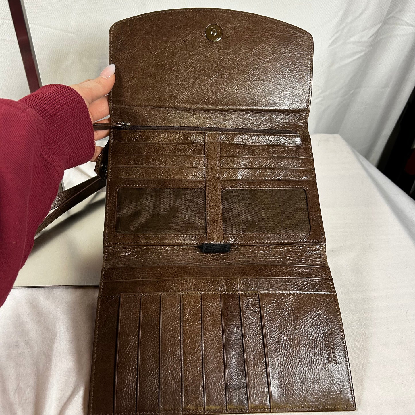 Brown leather purse