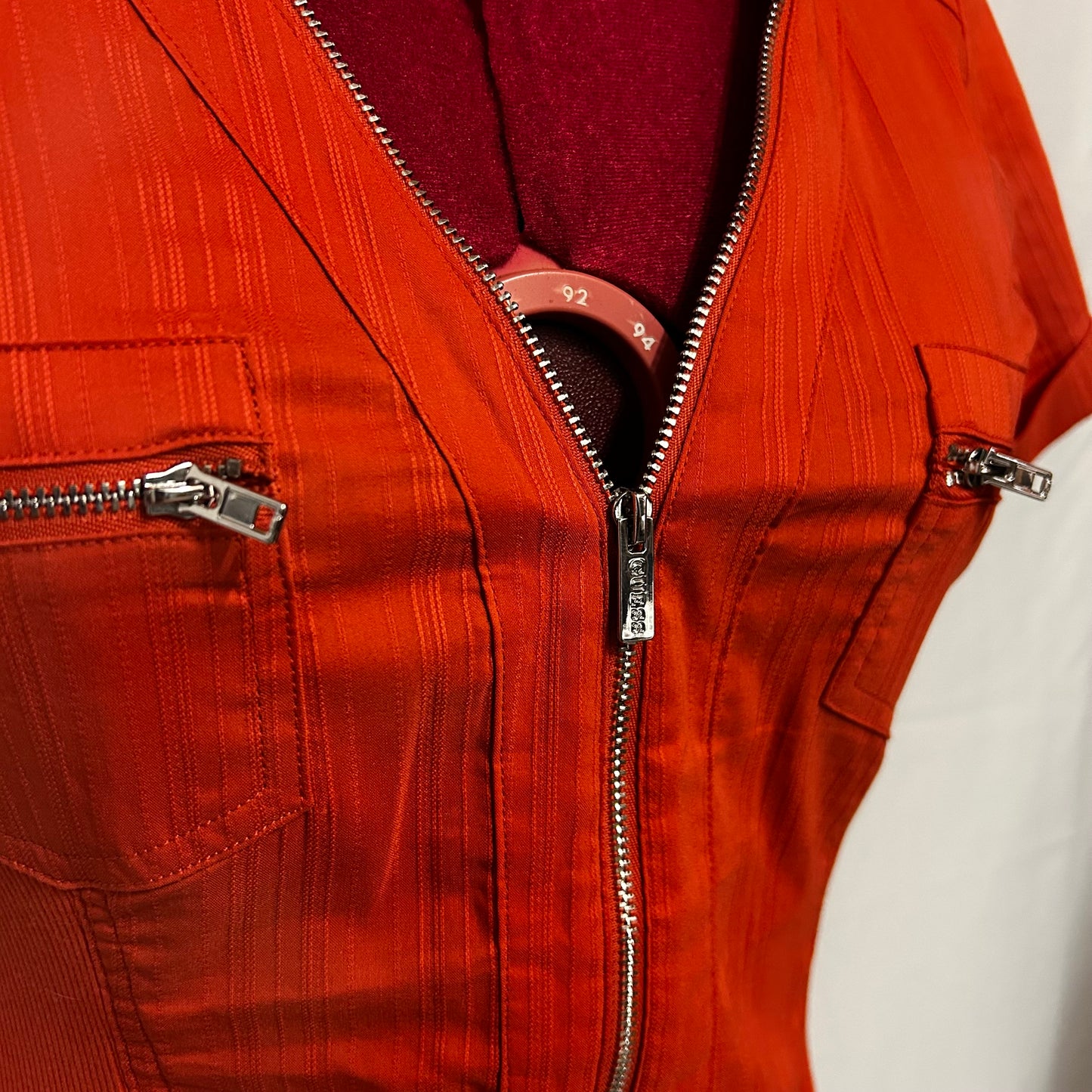 Orange Guess zipper shirt
