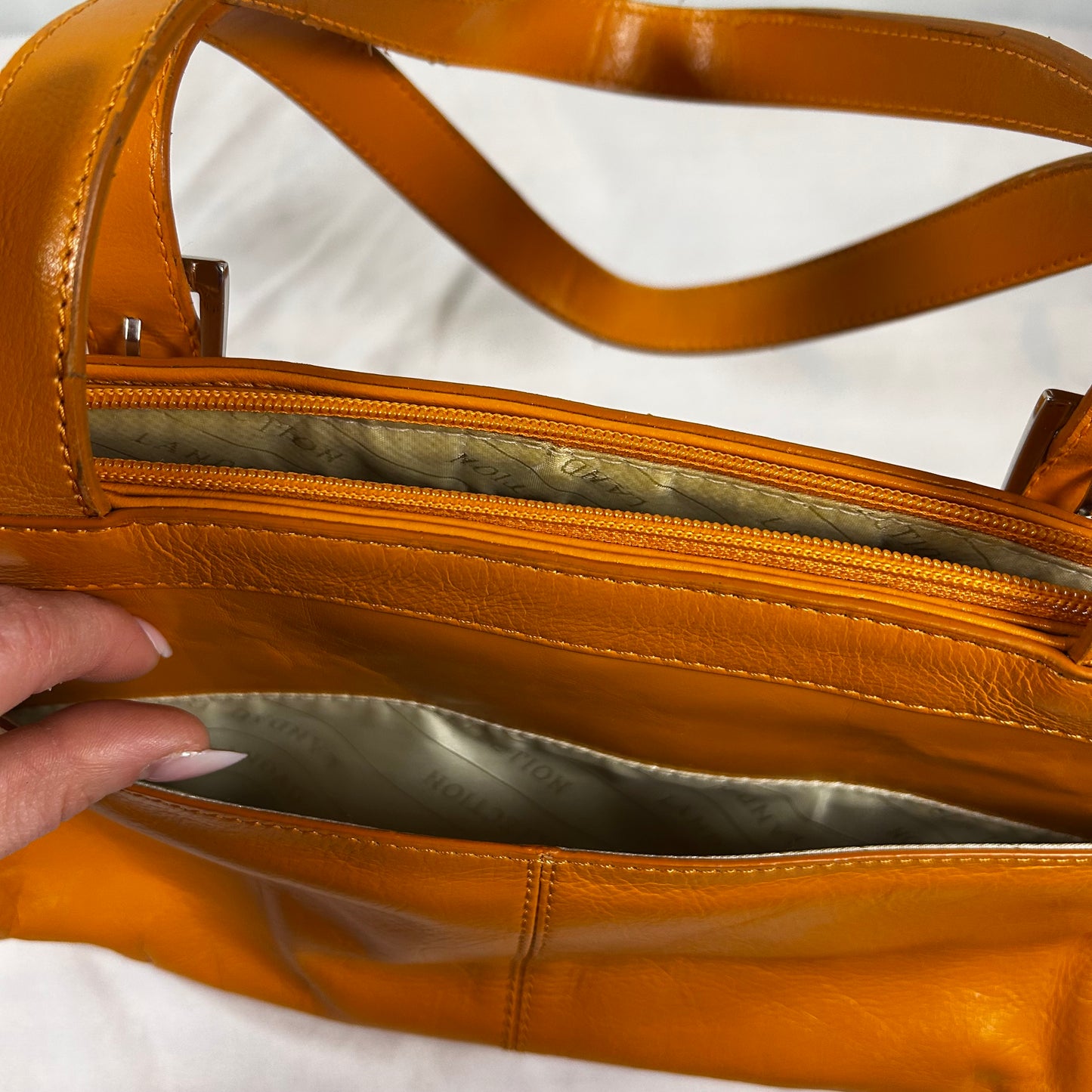 Landon Orange Genuine Leather handbag