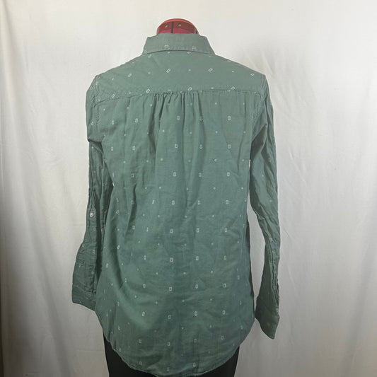 100% cotton green button up
