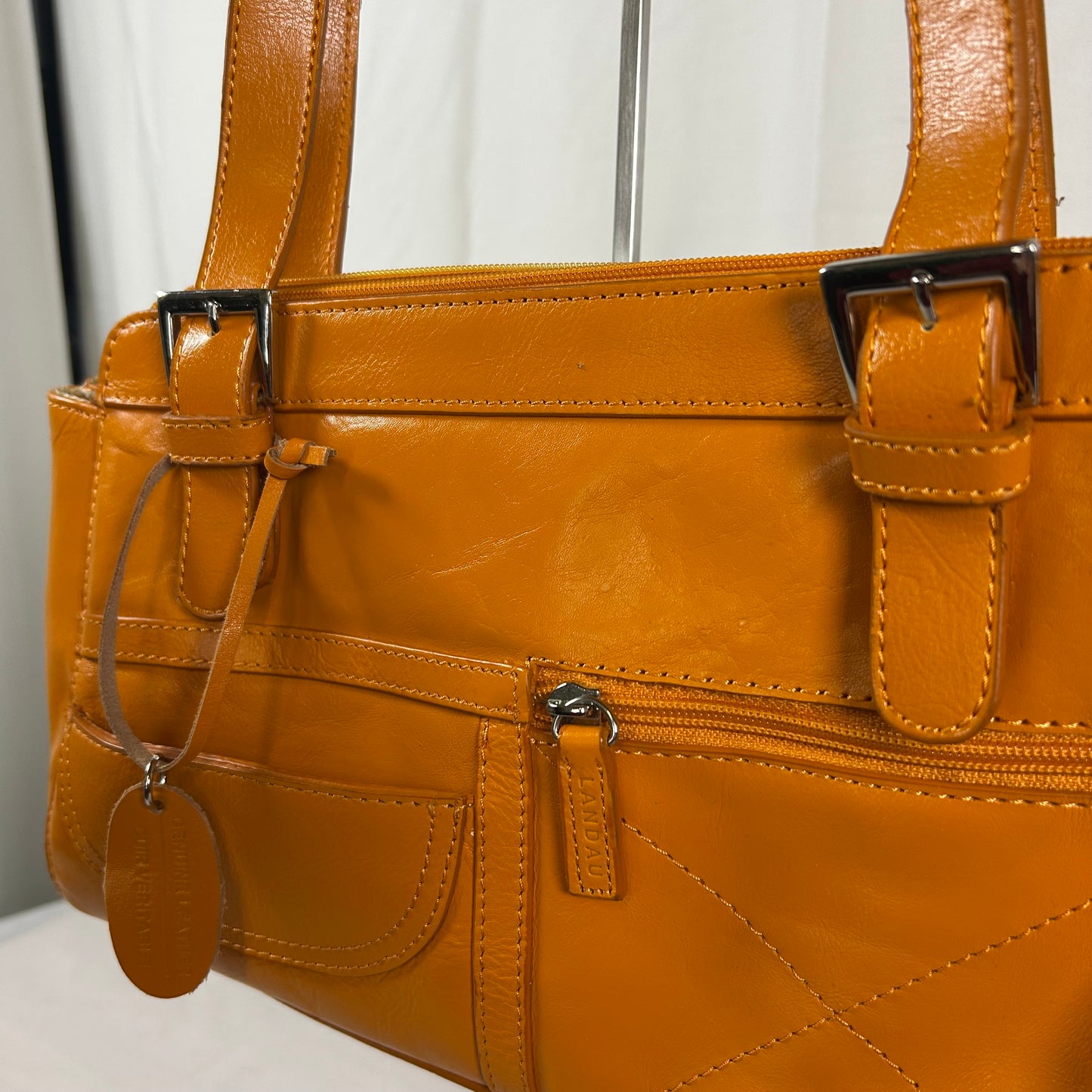Landon Orange Genuine Leather handbag