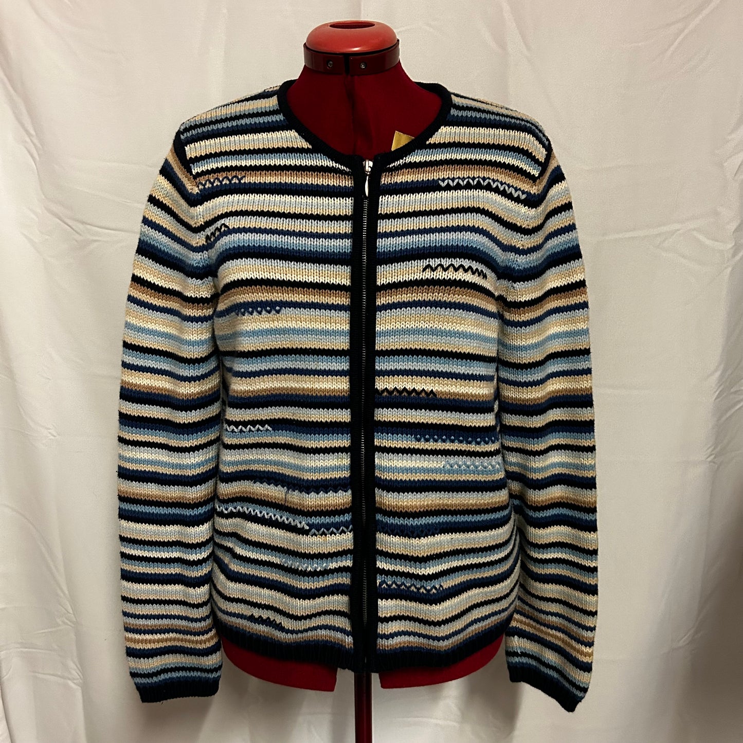 Zip up knit sweater